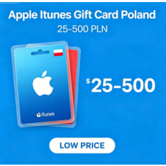 Подарочная карта Apple iTunes Польша 25-500 злотых. Низкая цена.