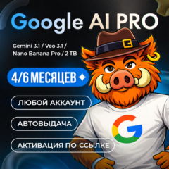 [ХИТ] Google AI PRO l 24/7 АВТО l Gemini 3.1, Nano Banana Pro, Veo 3.1, 5 TB