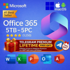 Office 365 5ТБ OneDrive Lifetime | 5ПК + Telegram Premium бесплатный пода