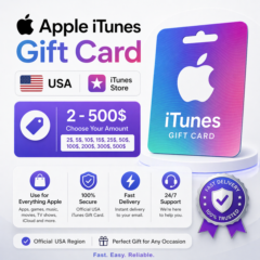 Apple iTunes Gift Card — Регион США | $2–$500 | Мгновенная цифровая доставка
