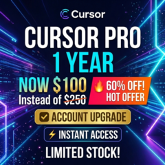 Cursor Pro на 1 год | Личный аккаунт | Лучшее годовое предложение | Скидка 60%