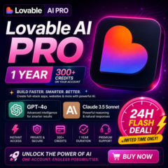 Lovable AI Pro – 1 год | 304+ кредитов на вашем аккаунте | GPT-4o и Claude 3.5 Sonnet
