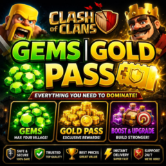 GEMS | GOLD PASS | CLASH OF CLANS
