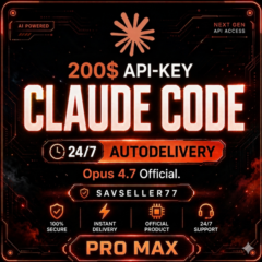 24/7 | 250$ CLAUDE API | OPUS 4.7 | Anthropic API | Claude | MAX PRO