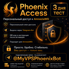 Phoenix Private Access — код доступа Amnezia VPN на 30 дней Пробный период 3 Дня