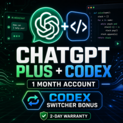 ChatGPT Plus + Codex на 1 месяц | Аккаунт с подпиской + бонус Codex Switcher