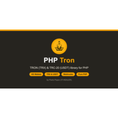 PHP Tron — библиотека для TRON (TRX), TRC-20 и USDT: кошельки, переводы, вебхуки