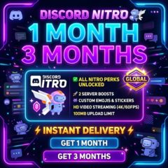 Discord Nitro 01 / 03 месяца | GLOBAL подписка | Мгновенная доста