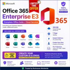 Код активации MS Office 365 E3 | 5 устройств, 100 ГБ OneDrive (цифровая доставка)