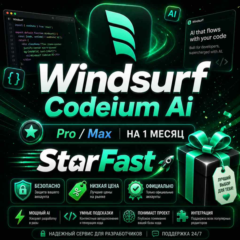Devin Windsurf Codeium Ai | PRO , MAX  | НА 1 МЕСЯЦ |  НА ВАШ/НОВЫЙ АККАУНТ | БЫСТРО