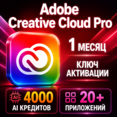 Активация ключа ADOBE CREATIVE CLOUD PRO на 1 месяц