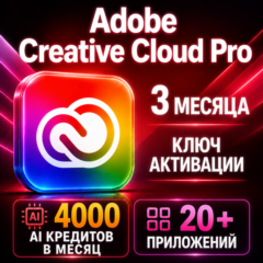 Активация ключа Adobe Creative Cloud Pro на 3 месяц