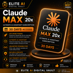 Claude Max 20x | Максимальная AI Подписка | Доступ на 30 Дней