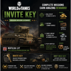 World of Tanks Набор приглашений Ключ  - Глобальный - ПК/PS4/XBOX