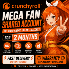 🟠『 Crunchyroll 』Общий аккаунт Mega Fan на 2 месяц ⚡Быстрая доставка⚡🟠Гарантия🛡