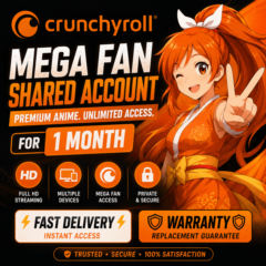 🟠『 Crunchyroll 』Общий аккаунт Mega Fan на 1 месяц ⚡Быстрая доставка⚡🟠Гарантия🛡
