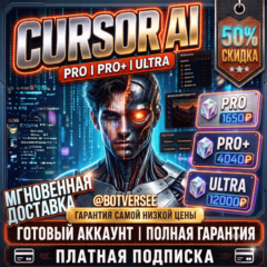 Cursor AI Ultra | $400 API для моделей Anthropic | Готовый аккаунт | Полная гарантия
