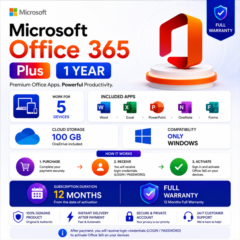 🛍️ Microsoft Office 365 Plus — 1 год | 5 устройств | 100 ГБ в OneDrive | Windows