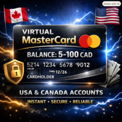 💳 Виртуальная карта MasterCard | 🛍️ Баланс 5–100 CAD | Аккаунты США и Канады 🔥
