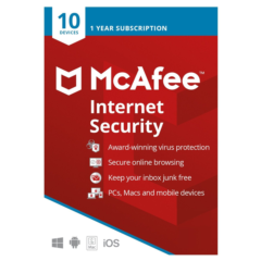 McAfee Internet Security | 10 ПК | 1 год | Ссылка для скачивания | Только для Windows