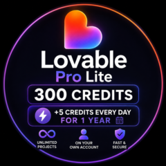 Lovable Pro Lite | 300 кредитов + 5 кредитов ежедневно | 1 год | Быстрая активация