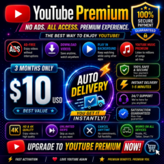 YouTube Premium 3 Months | Individual Plan | Activation Link I Global I Warranty