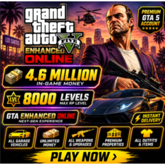 GTA 5 Enhanced Онлайн🔰Кастомный аккаунт• 4.6 Миллион $ 8000+ LVL + Почта
