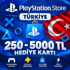 Код подарочной карты PlayStation (PSN) — Турция | PS4 | PS5 | 250–5000 ТЛ
