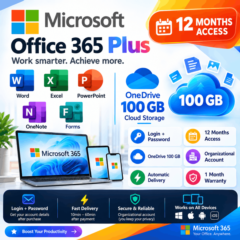 Microsoft Office 365 Plus 12 месяцев | Word Excel PowerPoint | OneDrive 100 ГБ
