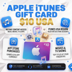 Apple Gift Card 10 USD USA Карта iTunes App Store Ключ Моментально