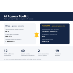 AI Agency Toolkit — 12 шаблонов, 40 промпт-систем, цена для AI