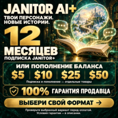 JANITOR AI+ НА 12 МЕСЯЦЕВ И ПОПОЛНЕНИЕ БАЛАНСА | 100% ГАРАНТИЯ [БЕЗ ВХОДА В АККАУНТ]
