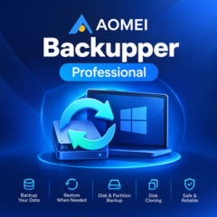 AOMEI Backupper Professional | Лицензионный ключ на 1 год | Резервное копирование и в