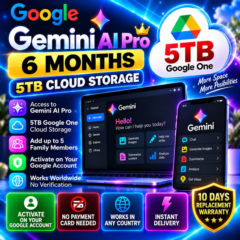 Gemini AI Pro 6 месяцев 5 ТБ Активация на ваш Google аккаунт