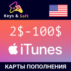 Подарочная карта iTunes🔥2-100$ (США)