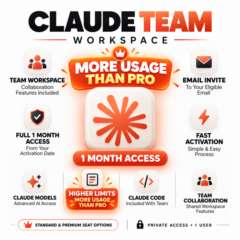 Claude Team Standard | Больше лимитов чем Pro | Личное место | Ваш Email | 1 месяц