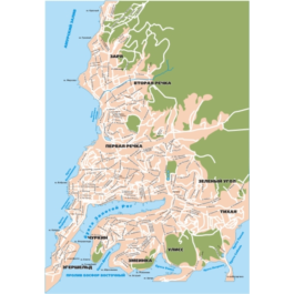 Vector map diagram streets of Vladivostok (.cdr)