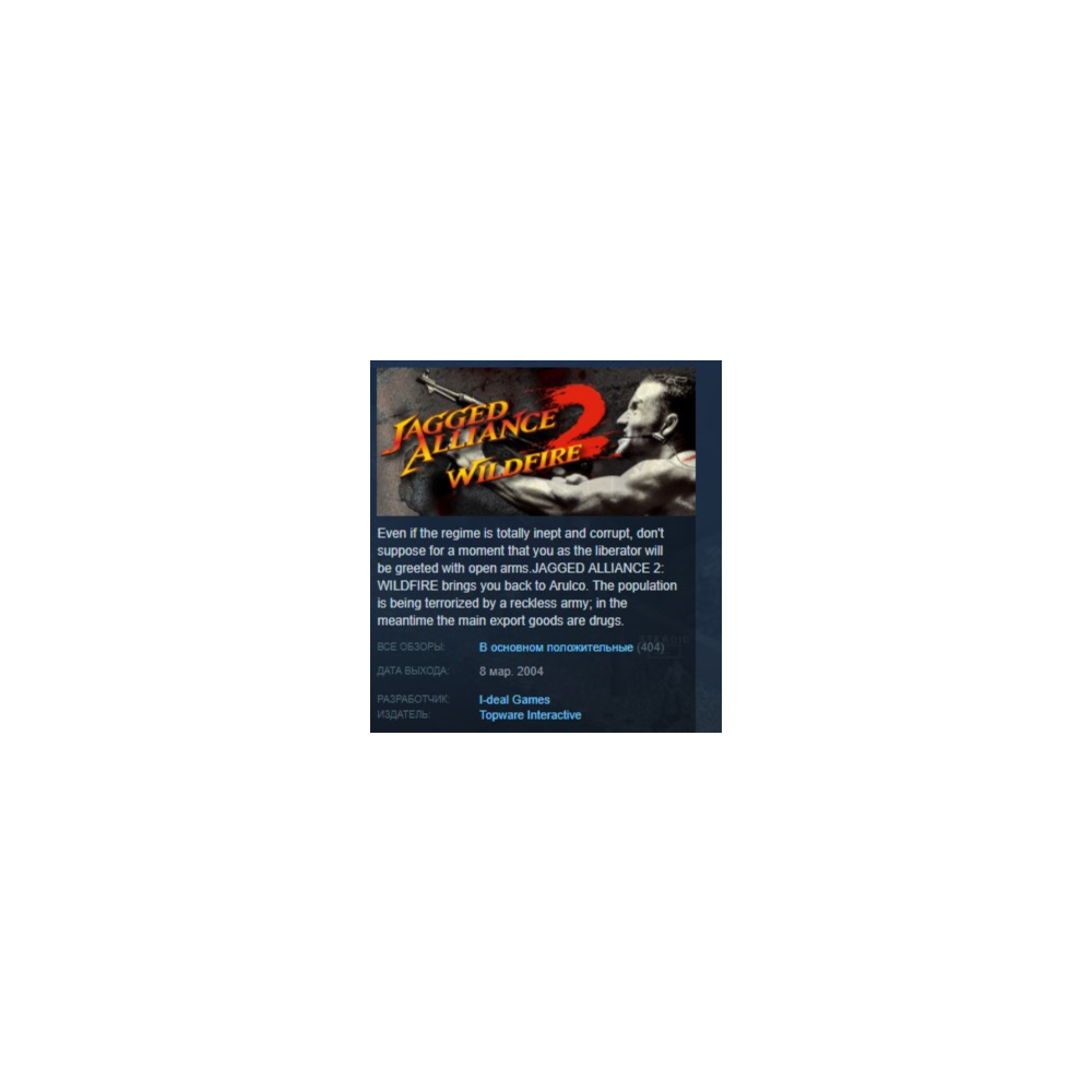 Jagged Alliance 2 Wildfire STEAM KEY GLOBAL+РОССИЯ