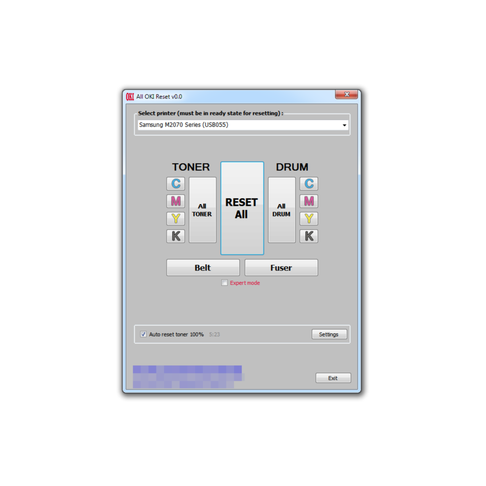 Программа сброса расходных материалов OKI