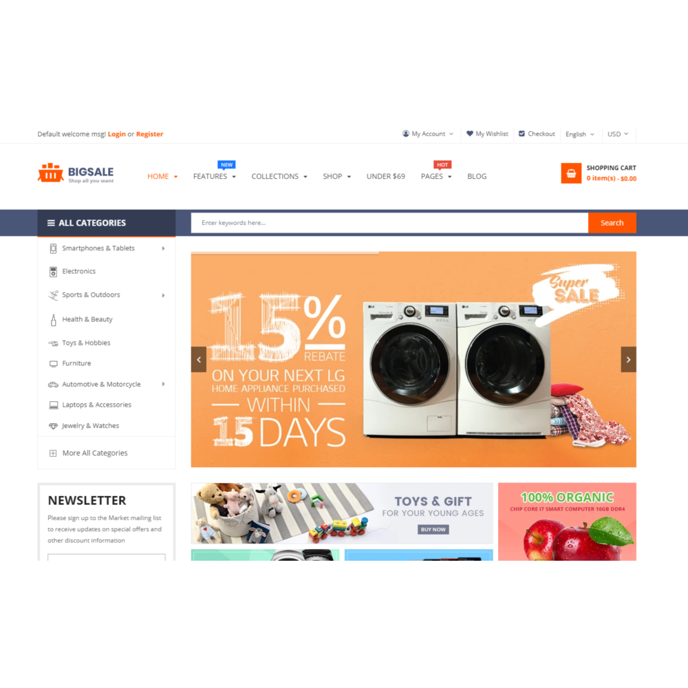 Шаблон для интернет магазина BigSale