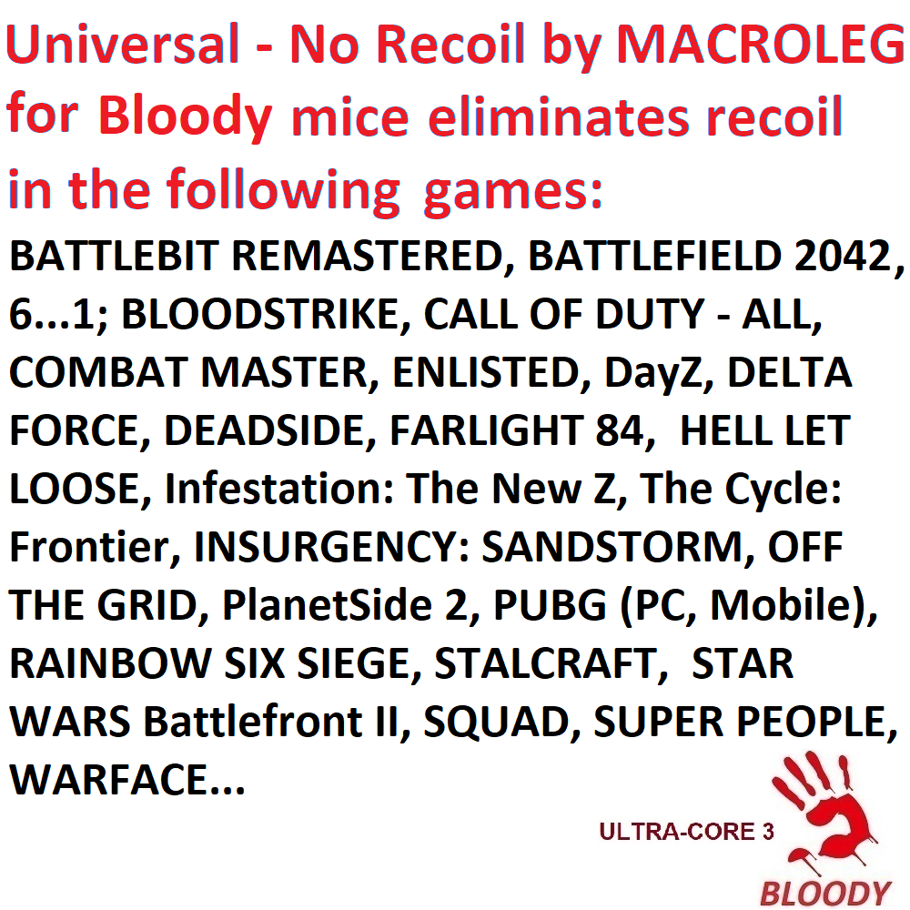 No recoil для шутеров. Макросы mgn - программа Bloody 7