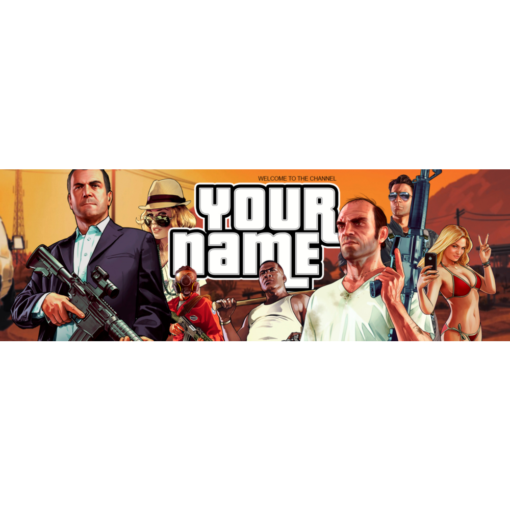 Psd-шаблон баннер (шапки) для Twitch GTA 5