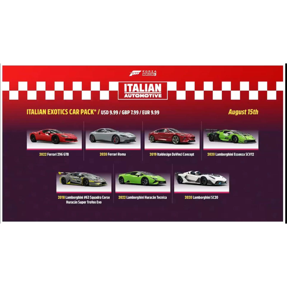 Forza Horizon 5 Italian Exotics Car Pack XBOX WIN КЛЮЧ