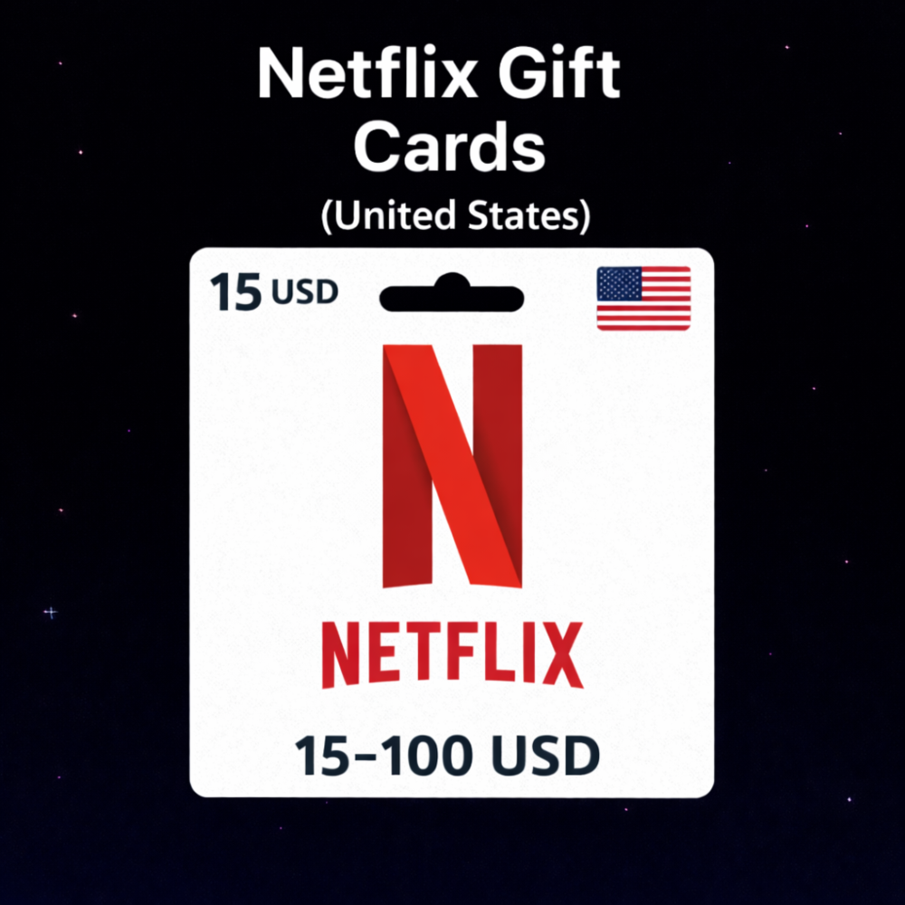 Netflix Gift Cards (США) 15–100 USD | Коды пополнения