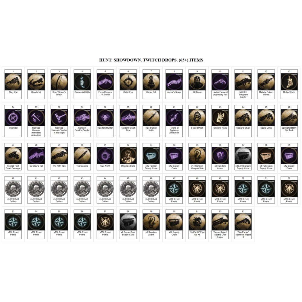 HUNT: SHOWDOWN 1896【ТВИЧ ДРОПЫ】278+ ПРЕДМЕТОВ | ОХОТНИКИ