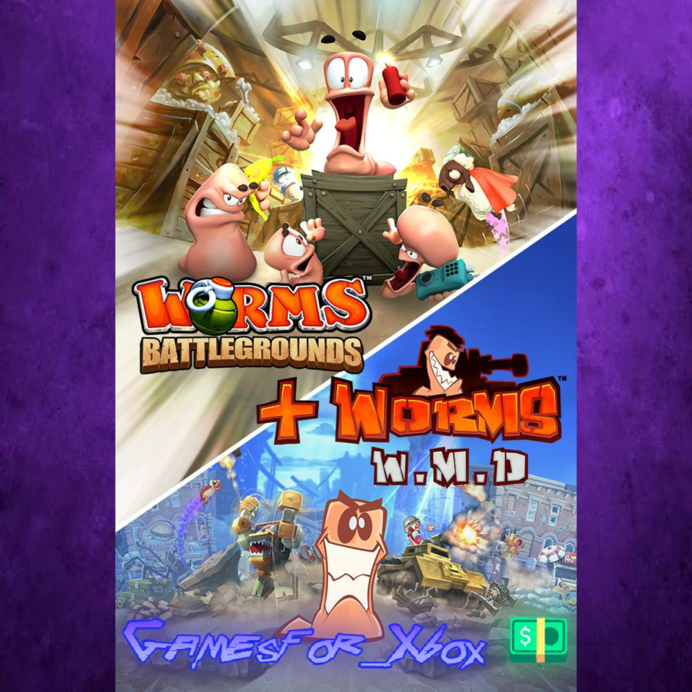 ☀️Worms Battlegrounds + Worms W.M.D XBOX