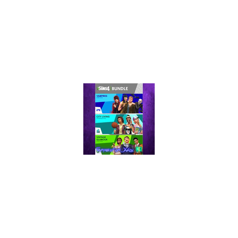 ☀️The Sims 4 Bundle - City Living, Vampires, Vintage Glamour Stuff XBOX DLC