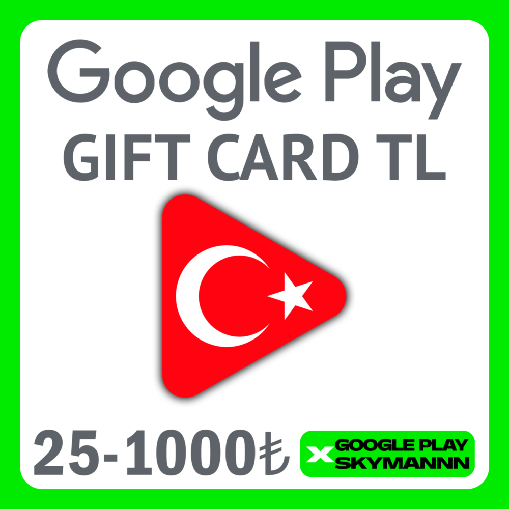 ✅АВТО✅ПОДАРОЧНАЯ КАРТА GOOGLE PLAY 25-1000TL Турция🇹🇷