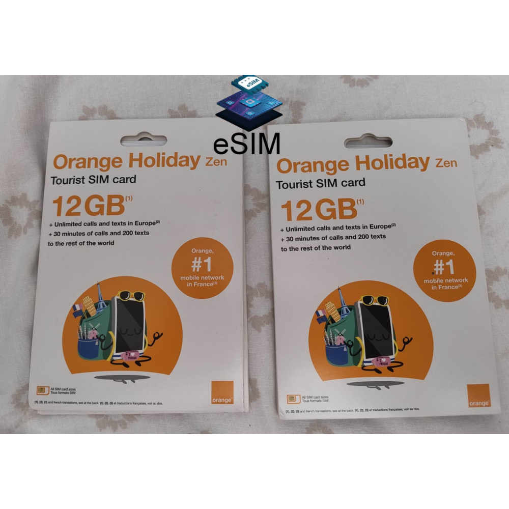 Европейсая eSIM ORANGE Франция для Интернета в ЕС -20ГБ