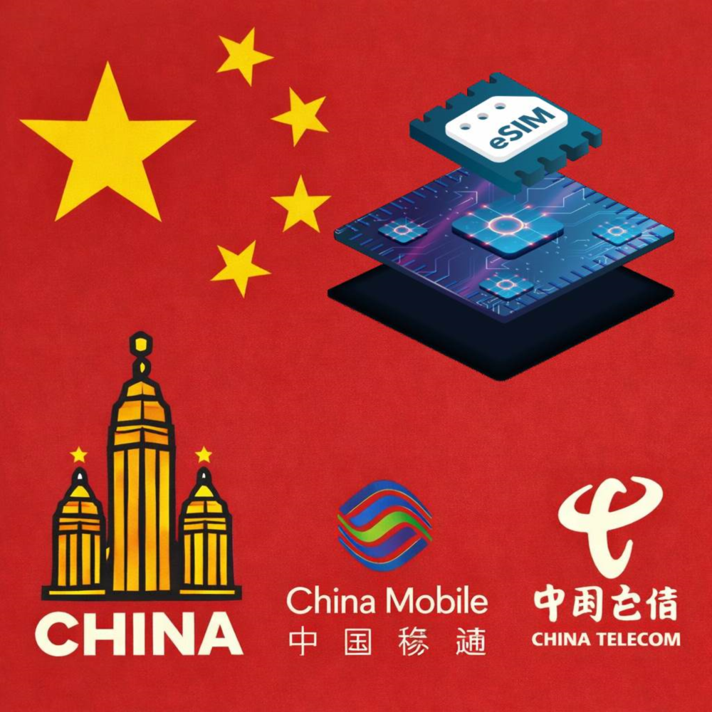 eSIM от 3ГБ до 50ГБ Премиум качетво Интернет для Китая